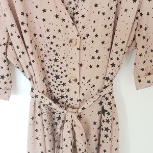 Plus Star Print midi dress
